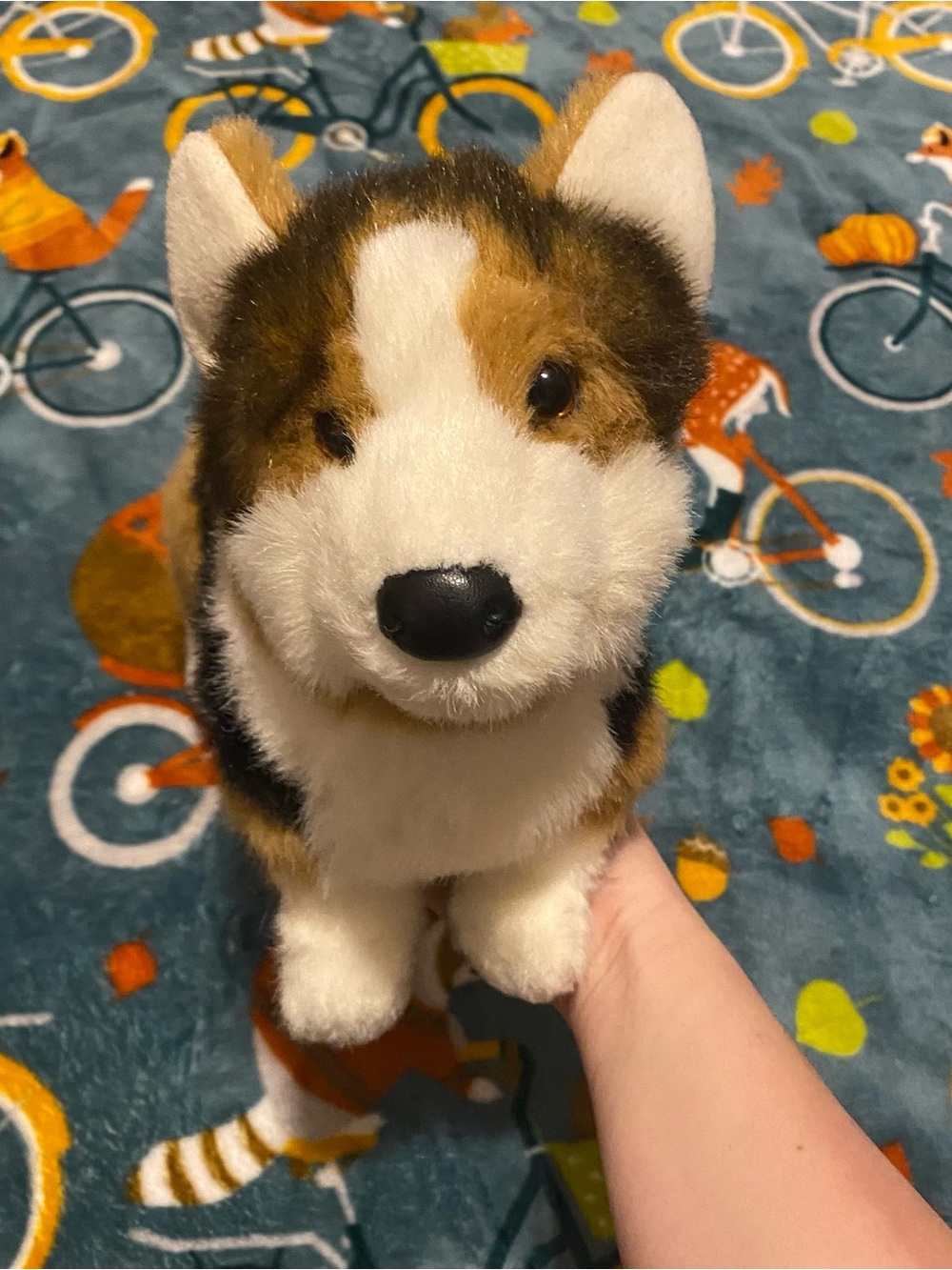Douglas Kirby Tri-Colored Corgi Dog Plush Stuffed Animal Black/Brown/White Fur